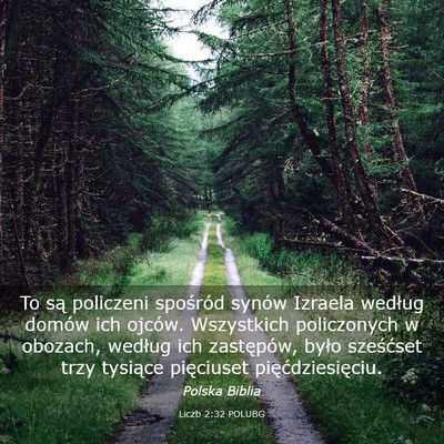 Picture 03 - Liczb 2:32 POLUBG - To są policzeni spośród synów Izraela według - Bible Verse Picture