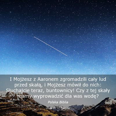 Picture 03 - Liczb 20:10 POLUBG - I Mojżesz z Aaronem zgromadzili cały lud przed - Bible Verse Picture