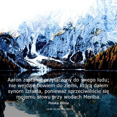 Picture 03 - Liczb 20:24 POLUBG - Aaron zostanie przyłączony do swego ludu; nie - Bible Verse Picture
