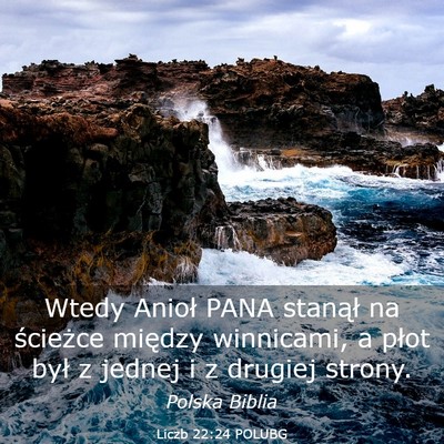Picture 03 - Liczb 22:24 POLUBG - Wtedy Anioł PANA stanął na ścieżce między - Bible Verse Picture