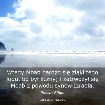 Picture 03 - Liczb 22:3 POLUBG - Wtedy Moab bardzo się zląkł tego ludu, bo był - Bible Verse Picture