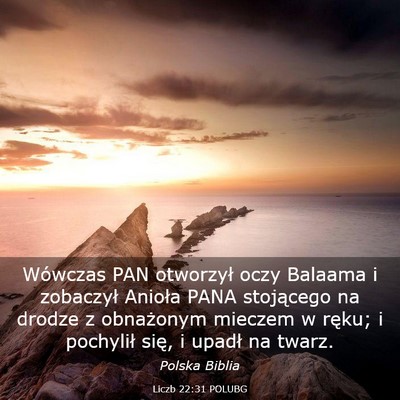 Picture 03 - Liczb 22:31 POLUBG - Wówczas PAN otworzył oczy Balaama i zobaczył - Bible Verse Picture