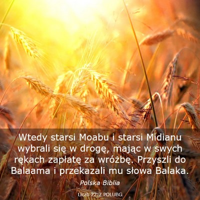 Picture 03 - Liczb 22:7 POLUBG - Wtedy starsi Moabu i starsi Midianu wybrali się - Bible Verse Picture