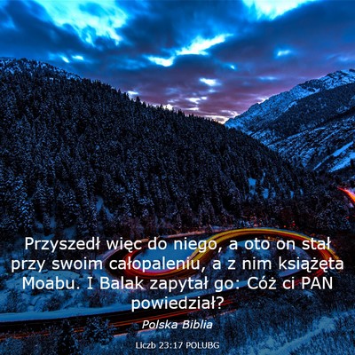 Picture 03 - Liczb 23:17 POLUBG - Przyszedł więc do niego, a oto on stał przy - Bible Verse Picture