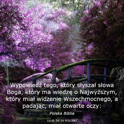 Picture 03 - Liczb 24:16 POLUBG - Wypowiedź tego, który słyszał słowa Boga, - Bible Verse Picture