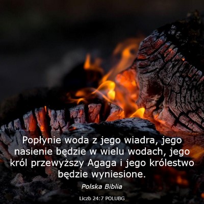 Picture 03 - Liczb 24:7 POLUBG - Popłynie woda z jego wiadra, jego nasienie - Bible Verse Picture