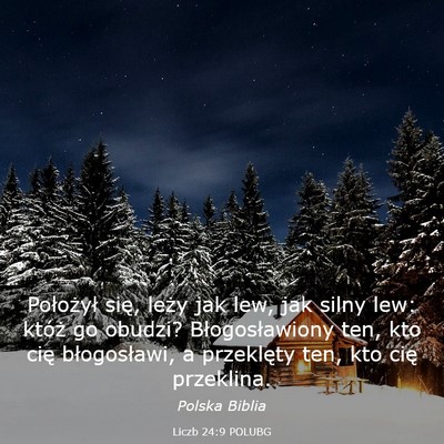 Picture 03 - Liczb 24:9 POLUBG - Położył się, leży jak lew, jak silny lew: - Bible Verse Picture
