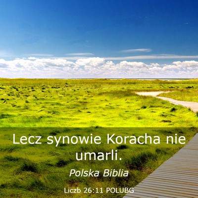 Picture 03 - Liczb 26:11 POLUBG - Lecz synowie Koracha nie - Bible Verse Picture
