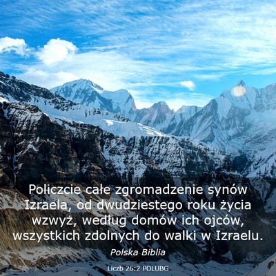 Picture 03 - Liczb 26:2 POLUBG - Policzcie całe zgromadzenie synów Izraela, od - Bible Verse Picture