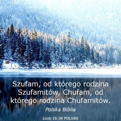 Picture 03 - Liczb 26:39 POLUBG - Szufam, od którego rodzina Szufamitów, Chufam, - Bible Verse Picture