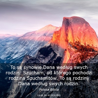 Picture 03 - Liczb 26:42 POLUBG - To są synowie Dana według swych rodzin: - Bible Verse Picture