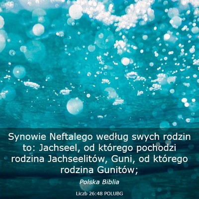 Picture 03 - Liczb 26:48 POLUBG - Synowie Neftalego według swych rodzin to: - Bible Verse Picture