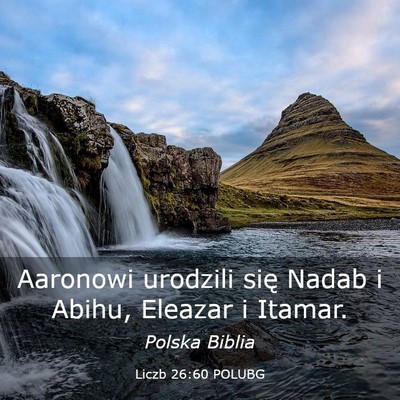 Picture 03 - Liczb 26:60 POLUBG - Aaronowi urodzili się Nadab i Abihu, Eleazar i - Bible Verse Picture