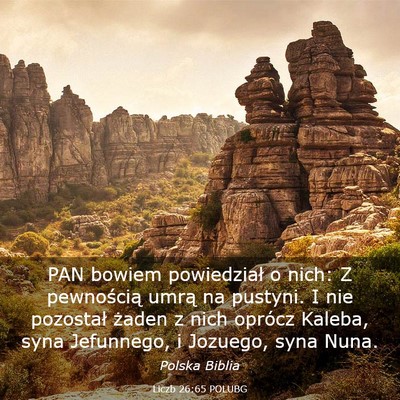 Picture 03 - Liczb 26:65 POLUBG - PAN bowiem powiedział o nich: Z pewnością - Bible Verse Picture