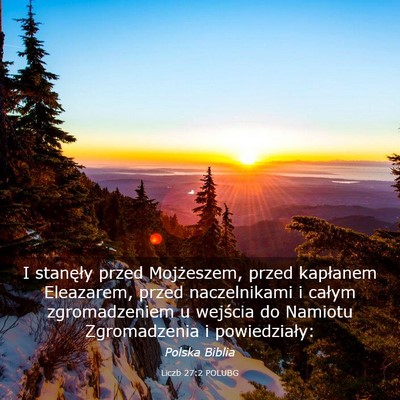 Picture 03 - Liczb 27:2 POLUBG - I stanęły przed Mojżeszem, przed kapłanem - Bible Verse Picture