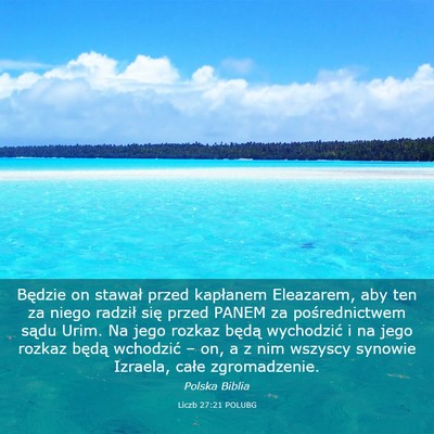 Picture 03 - Liczb 27:21 POLUBG - Będzie on stawał przed kapłanem Eleazarem, aby - Bible Verse Picture