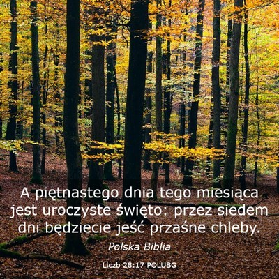 Picture 03 - Liczb 28:17 POLUBG - A piętnastego dnia tego miesiąca jest uroczyste - Bible Verse Picture