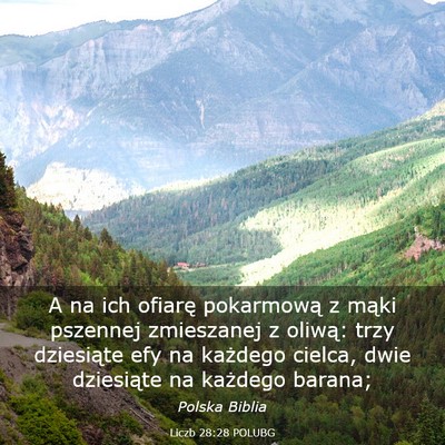 Picture 03 - Liczb 28:28 POLUBG - A na ich ofiarę pokarmową z mąki pszennej - Bible Verse Picture