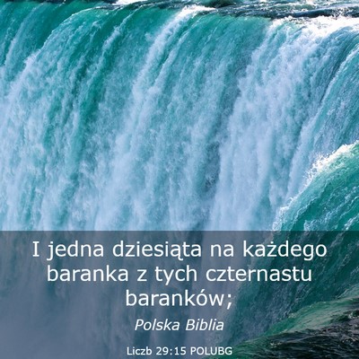 Picture 03 - Liczb 29:15 POLUBG - I jedna dziesiąta na każdego baranka z tych - Bible Verse Picture