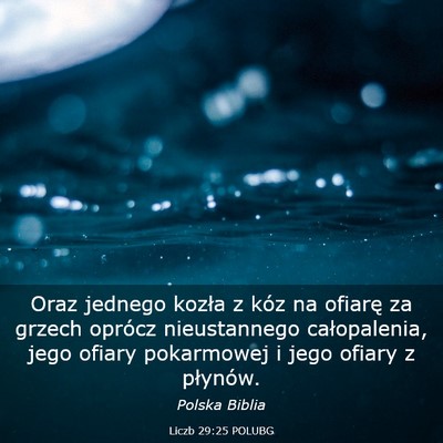 Picture 03 - Liczb 29:25 POLUBG - Oraz jednego kozła z kóz na ofiarę za grzech - Bible Verse Picture