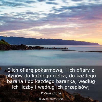 Picture 03 - Liczb 29:30 POLUBG - I ich ofiarę pokarmową, i ich ofiary z płynów - Bible Verse Picture