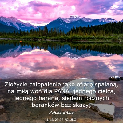 Picture 03 - Liczb 29:36 POLUBG - Złożycie całopalenie jako ofiarę spalaną, na - Bible Verse Picture