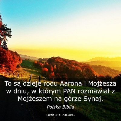 Picture 03 - Liczb 3:1 POLUBG - To są dzieje rodu Aarona i Mojżesza w dniu, w - Bible Verse Picture