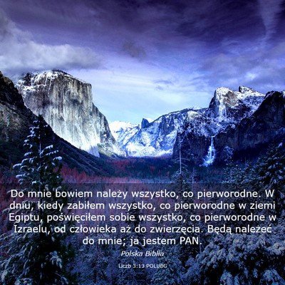 Picture 03 - Liczb 3:13 POLUBG - Do mnie bowiem należy wszystko, co pierworodne. - Bible Verse Picture