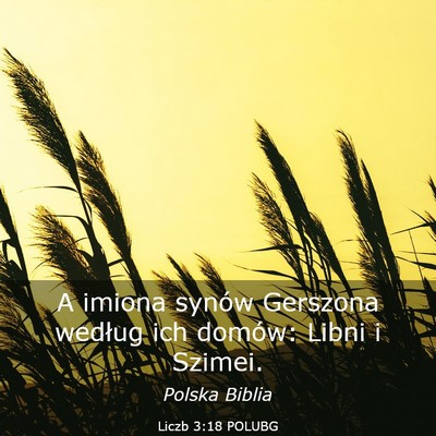 Picture 03 - Liczb 3:18 POLUBG - A imiona synów Gerszona według ich domów: - Bible Verse Picture
