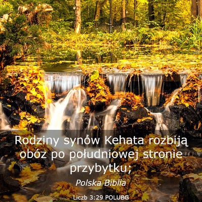 Picture 03 - Liczb 3:29 POLUBG - Rodziny synów Kehata rozbiją obóz po - Bible Verse Picture