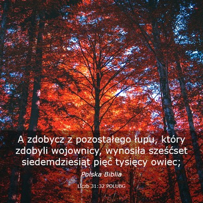 Picture 03 - Liczb 31:32 POLUBG - A zdobycz z pozostałego łupu, który zdobyli - Bible Verse Picture
