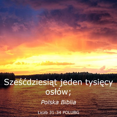 Picture 03 - Liczb 31:34 POLUBG - Sześćdziesiąt jeden tysięcy - Bible Verse Picture