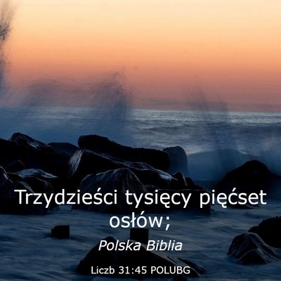 Picture 03 - Liczb 31:45 POLUBG - Trzydzieści tysięcy pięćset - Bible Verse Picture