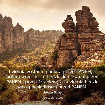 Picture 03 - Liczb 32:22 POLUBG - I ziemia zostanie podbita przed PANEM, a potem - Bible Verse Picture