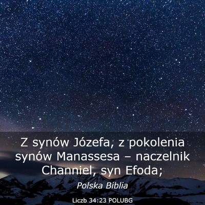 Picture 03 - Liczb 34:23 POLUBG - Z synów Józefa, z pokolenia synów Manassesa - Bible Verse Picture