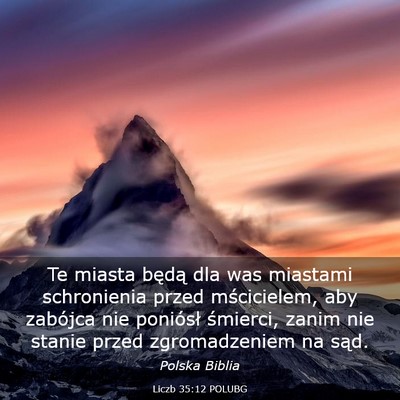 Picture 03 - Liczb 35:12 POLUBG - Te miasta będą dla was miastami schronienia - Bible Verse Picture