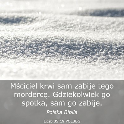 Picture 03 - Liczb 35:19 POLUBG - Mściciel krwi sam zabije tego mordercę. - Bible Verse Picture