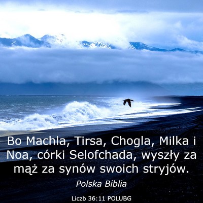 Picture 03 - Liczb 36:11 POLUBG - Bo Machla, Tirsa, Chogla, Milka i Noa, córki - Bible Verse Picture