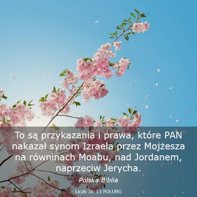 Picture 03 - Liczb 36:13 POLUBG - To są przykazania i prawa, które PAN nakazał - Bible Verse Picture