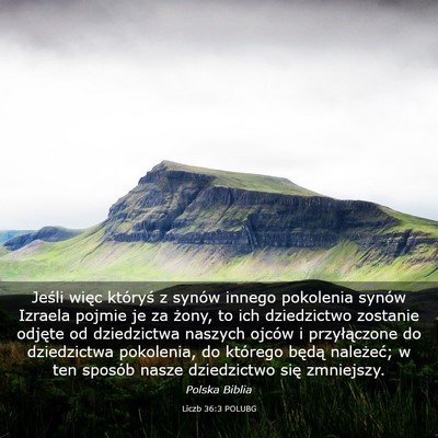 Picture 03 - Liczb 36:3 POLUBG - Jeśli więc któryś z synów innego pokolenia - Bible Verse Picture