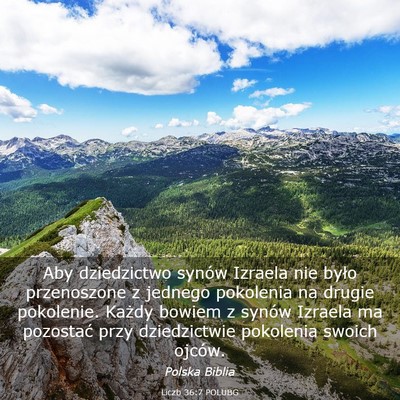Picture 03 - Liczb 36:7 POLUBG - Aby dziedzictwo synów Izraela nie było - Bible Verse Picture