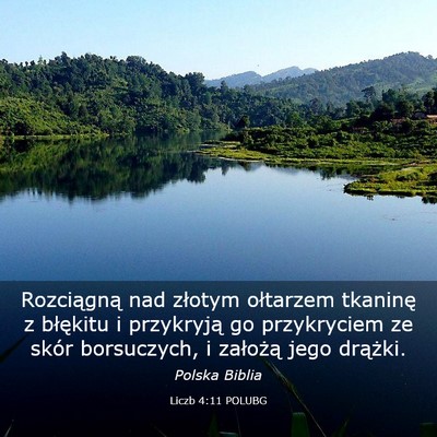Picture 03 - Liczb 4:11 POLUBG - Rozciągną nad złotym ołtarzem tkaninę z - Bible Verse Picture