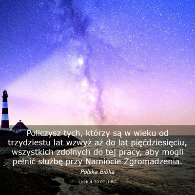 Picture 03 - Liczb 4:30 POLUBG - Policzysz tych, którzy są w wieku od - Bible Verse Picture