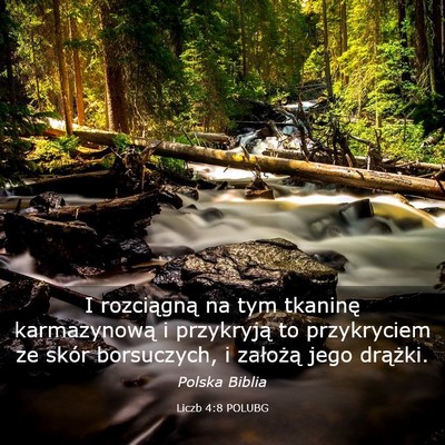 Picture 03 - Liczb 4:8 POLUBG - I rozciągną na tym tkaninę karmazynową i - Bible Verse Picture