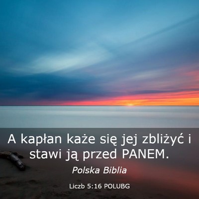 Picture 03 - Liczb 5:16 POLUBG - A kapłan każe się jej zbliżyć i stawi ją - Bible Verse Picture