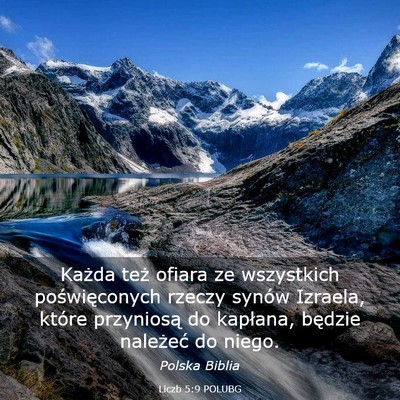 Picture 03 - Liczb 5:9 POLUBG - Każda też ofiara ze wszystkich poświęconych - Bible Verse Picture