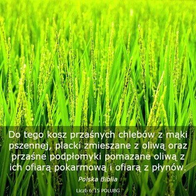 Picture 03 - Liczb 6:15 POLUBG - Do tego kosz przaśnych chlebów z mąki - Bible Verse Picture
