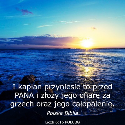 Picture 03 - Liczb 6:16 POLUBG - I kapłan przyniesie to przed PANA i złoży jego - Bible Verse Picture