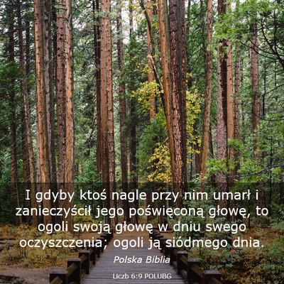 Picture 03 - Liczb 6:9 POLUBG - I gdyby ktoś nagle przy nim umarł i - Bible Verse Picture