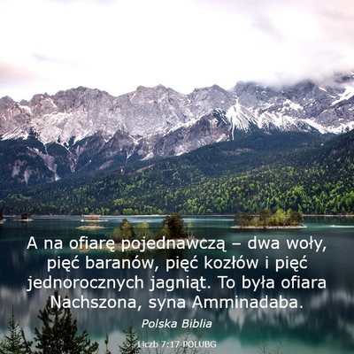 Picture 03 - Liczb 7:17 POLUBG - A na ofiarę pojednawczą – dwa woły, pięć - Bible Verse Picture